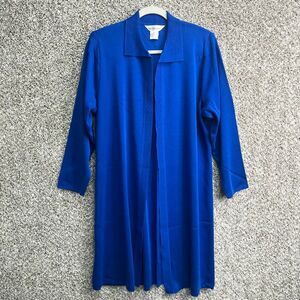 Exclusively Misook Cardigan Women’s Small Blue Long Duster Sweater